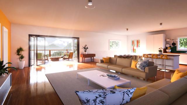 Lakehouse upper level view