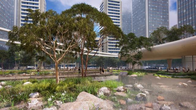 Park attenuation basin